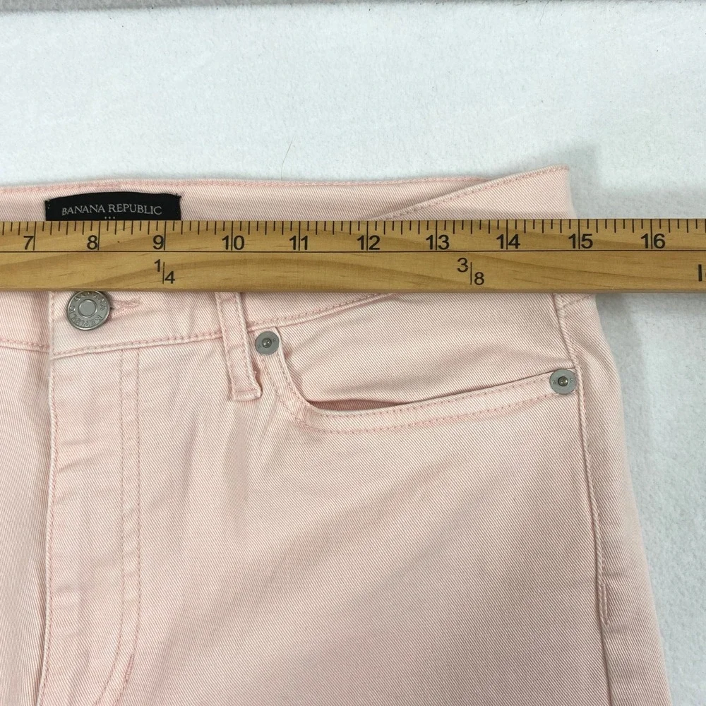 Banana Republic Jeans Womens 8 Mid Rise Pink Denim Skinny‎ Pastel Pants Stretch